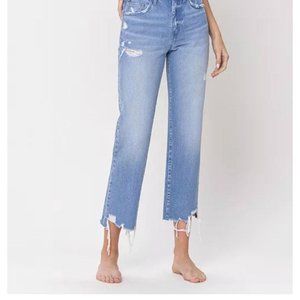 American Rag Cie 90's Style Crop Jeans with Shark Bite Hem